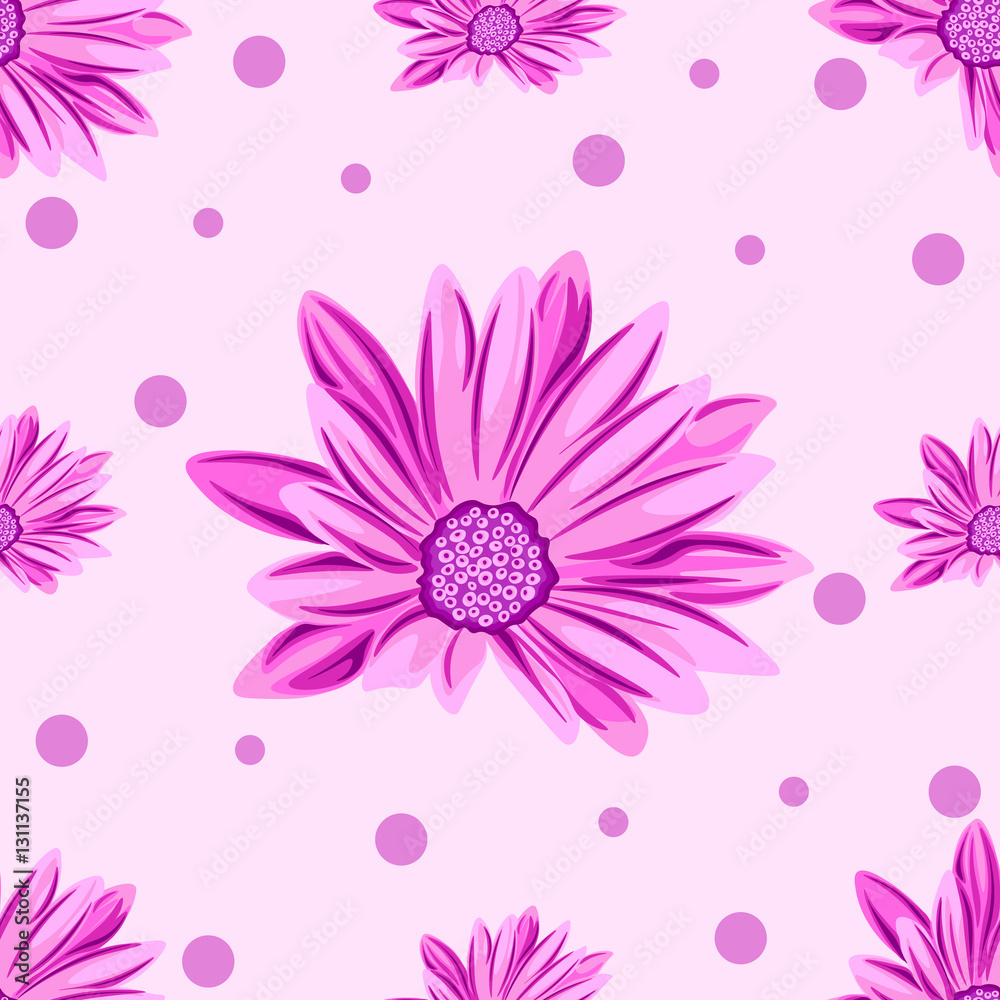 Obraz premium seamless pink floral pattern