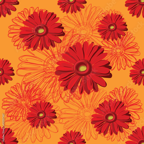seamless floral red pattern