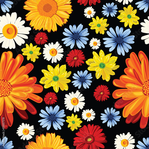 seamless pattern with a lot of flowers photo