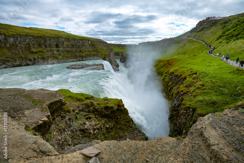 Gullfoss waterfall on the river hv  t   in Haukadalur valley  in the south of Iceland