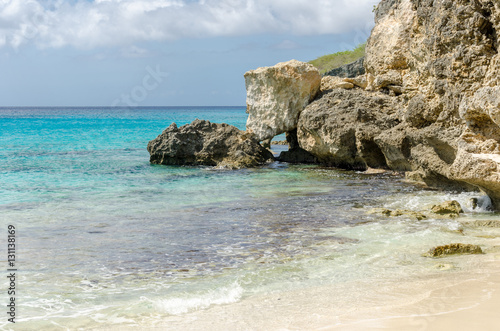 The beautiful Grand Knip Beach in the caribbean