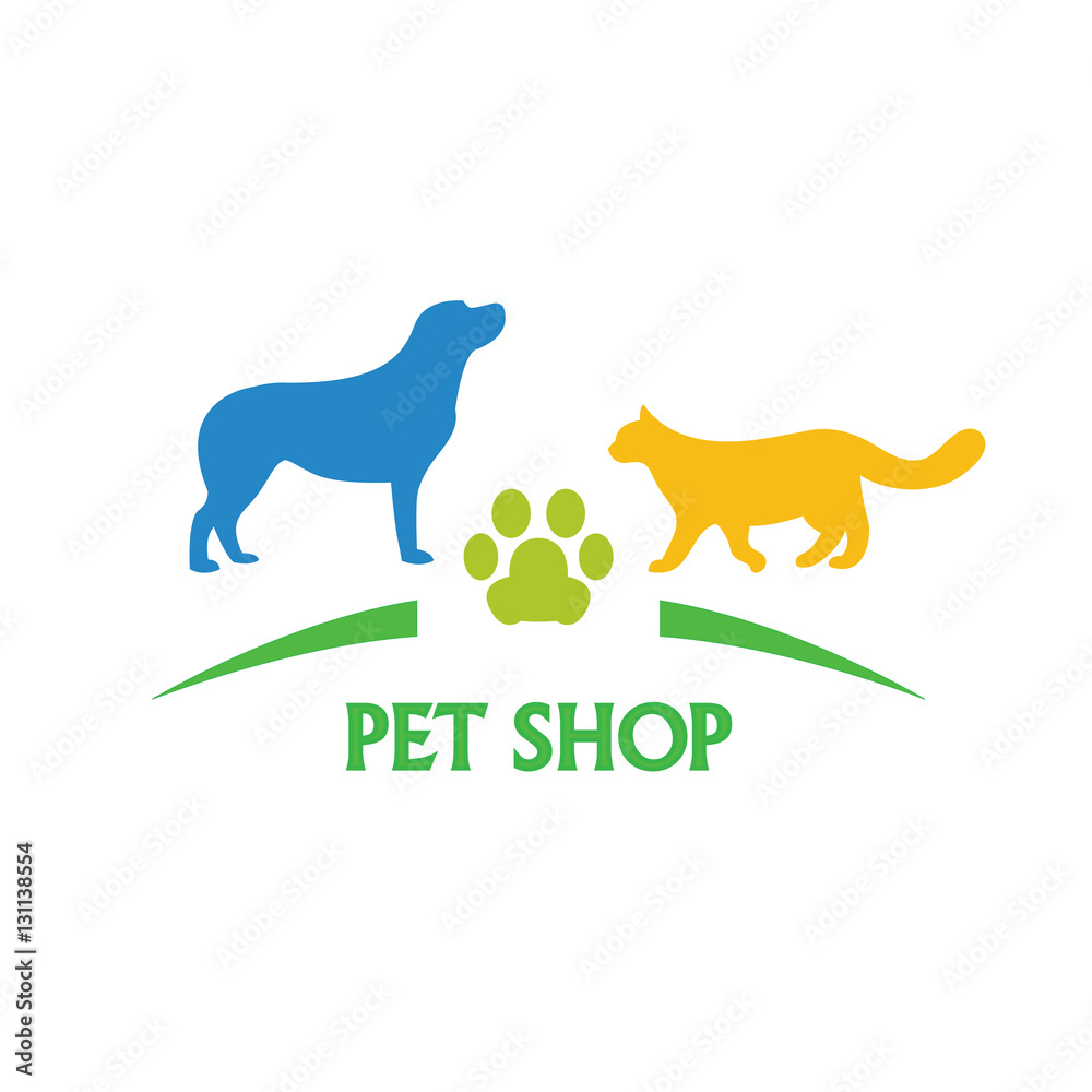 Logo design template for pet shops and veterinary clinics