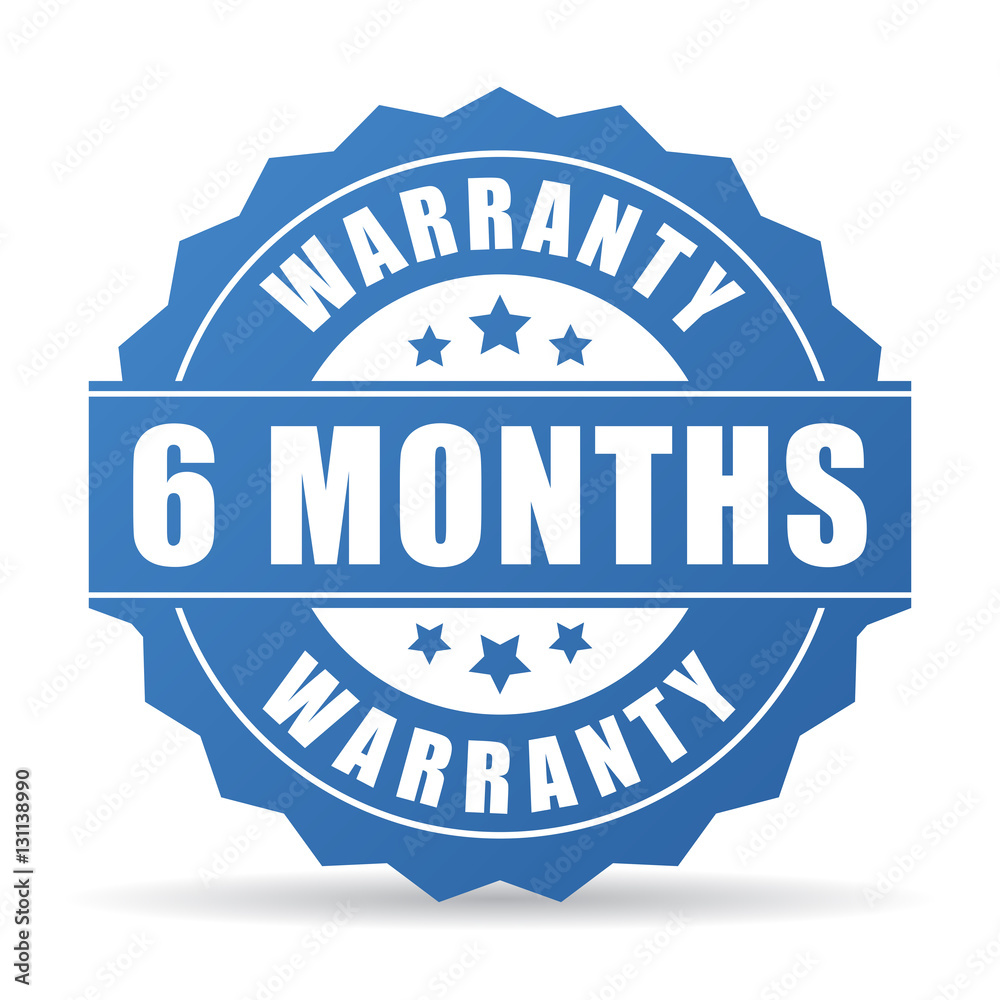 6 months warranty vector icon