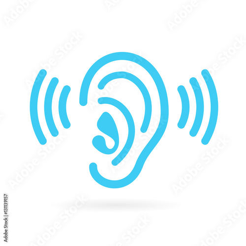 Ear listen vector icon