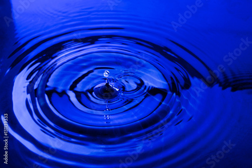 beautiful drop of water which fell into the water