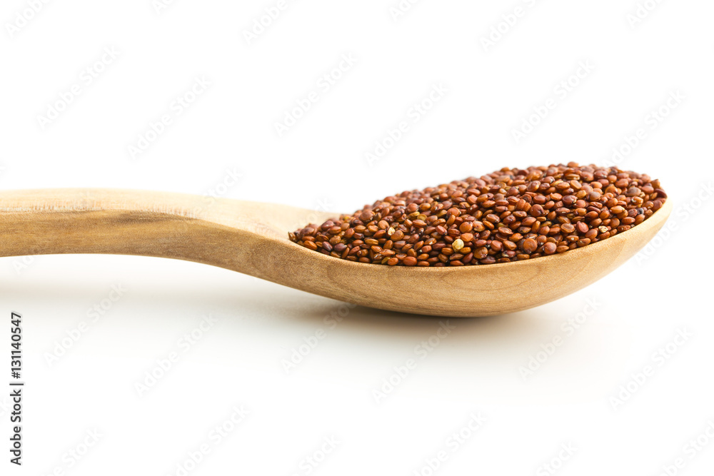 Red quinoa seeds. Red quinoa seeds.