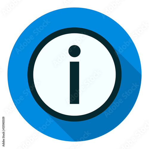 Information sign long shadow flat icon.