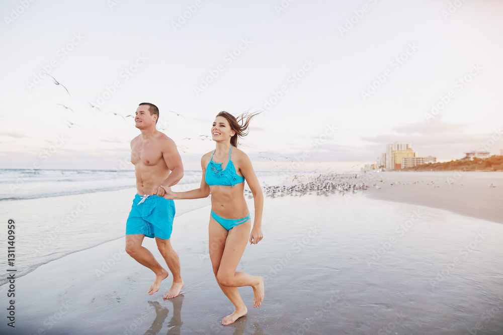 beautiful couple on the beach