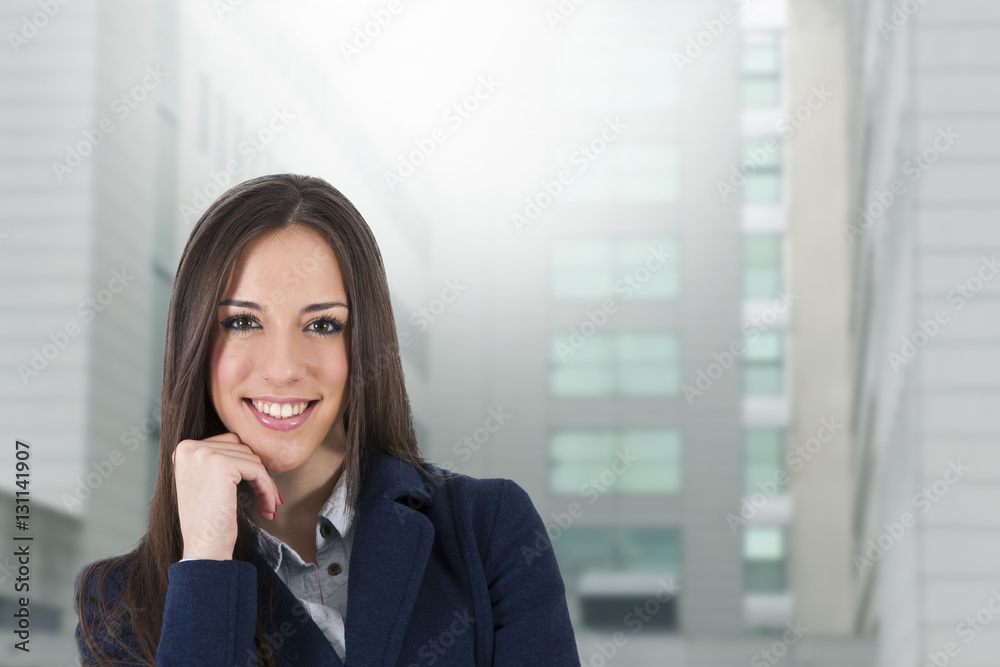portrait of a young smiling business woman portrait of a young smiling business woman