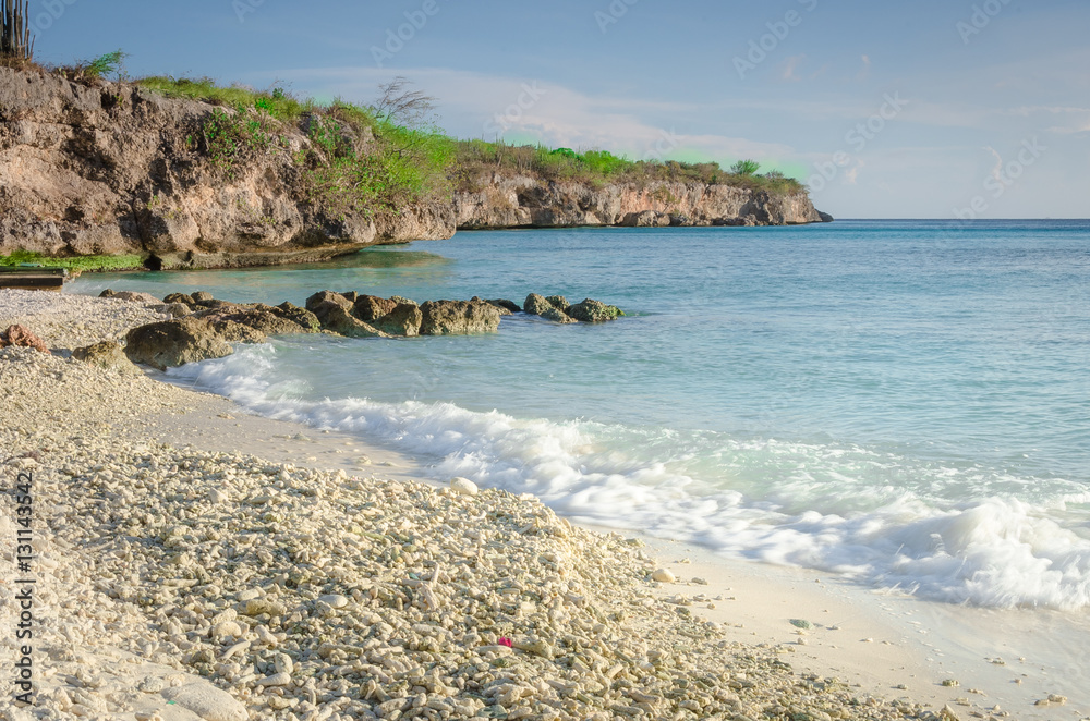 Obraz premium Porto Mari white sand Beach with blue sky