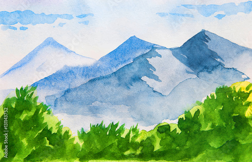 mountain watercolor