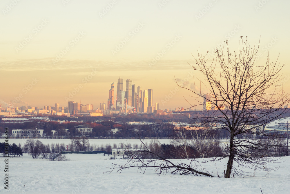 Зимний закат в Москве