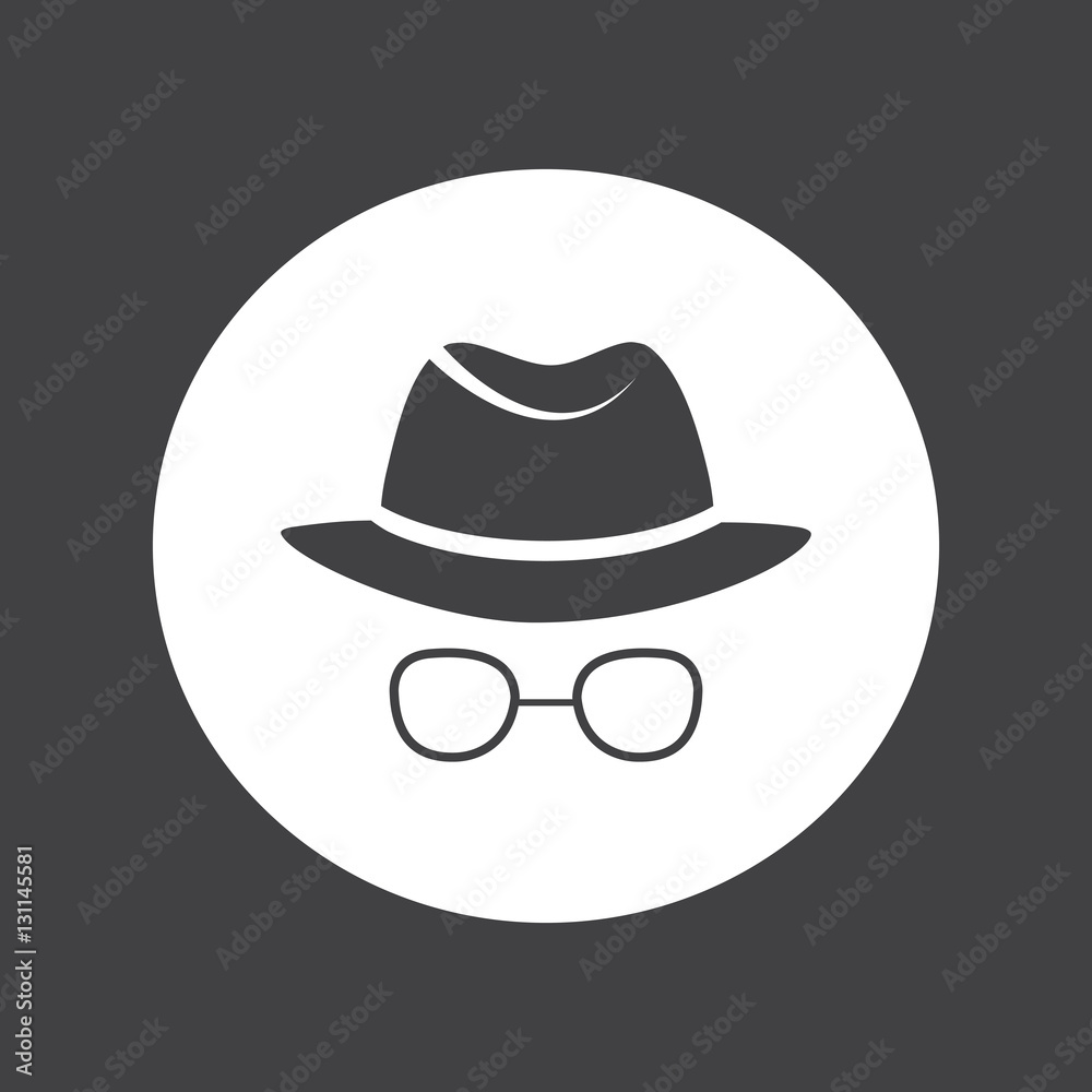 Unknown man in hat and glasses. Detective. Spy. Unknown man in hat and glasses. Detective. Spy.