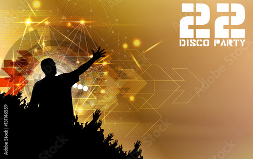 Festival. Crowd of dancing people. vector