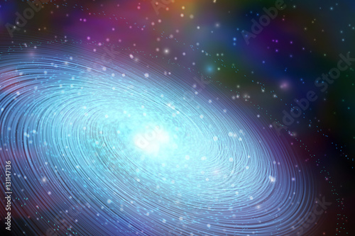 Blue galaxy. Cosmic vector illustration.