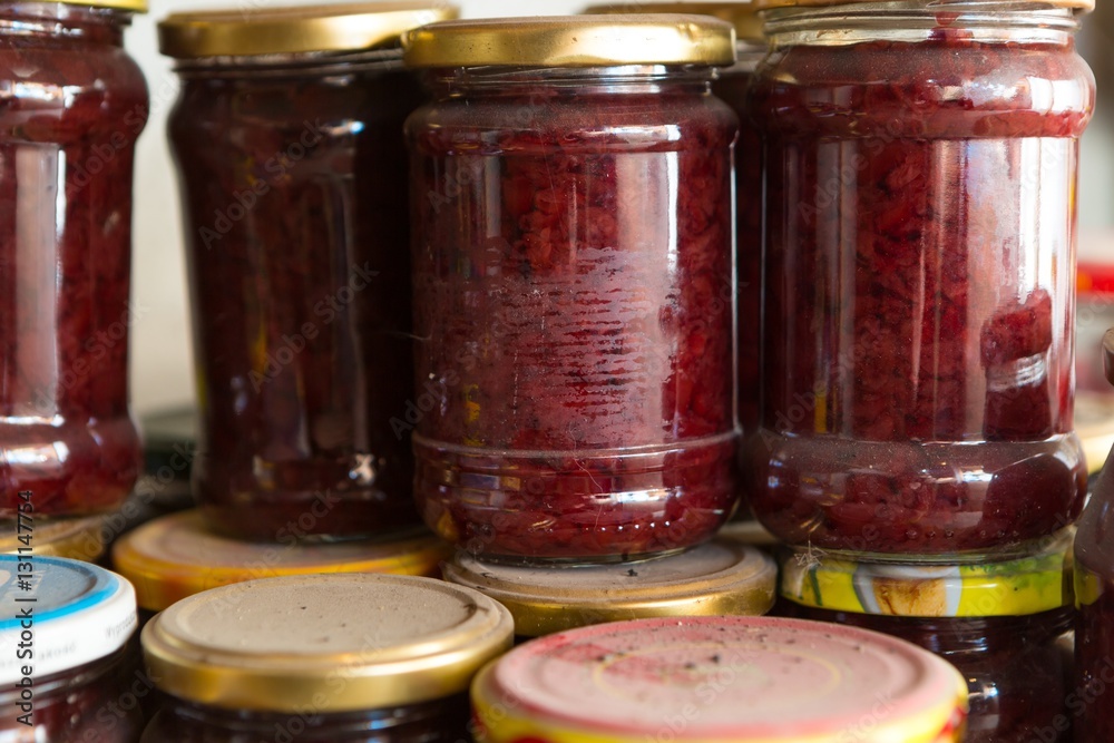 Preserves in jars in home basement Preserves in jars in home basement