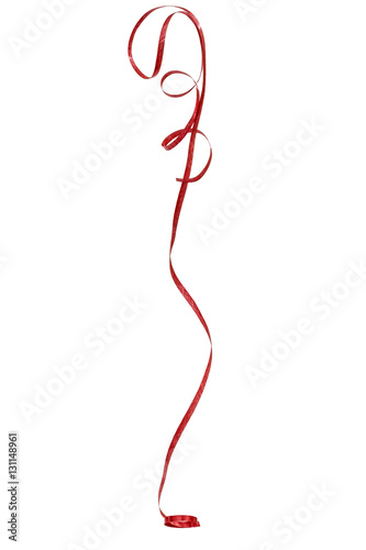 Red streamer, isolated on a white background © kostiuchenko