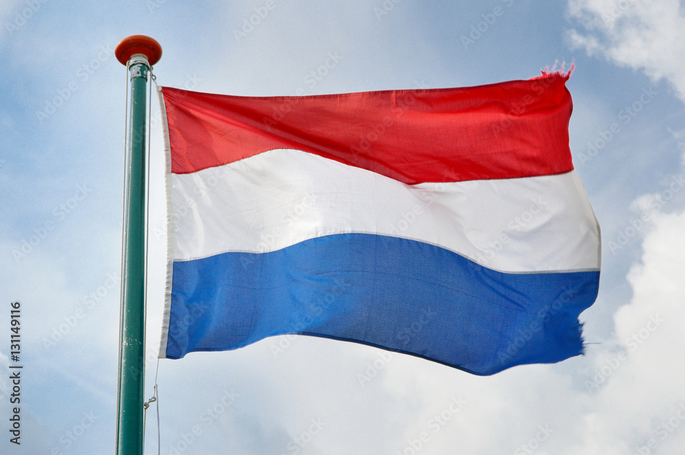 Netherlands flag waving in the wind