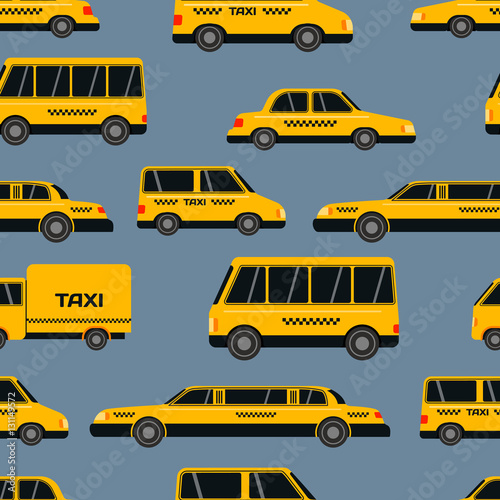 Seamless vector pattern of taxi icons.