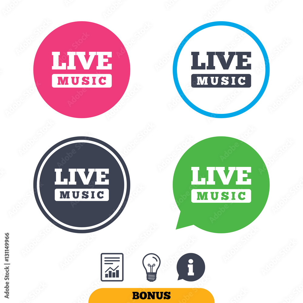 Live music sign icon. Karaoke symbol. Live music sign icon. Karaoke symbol.