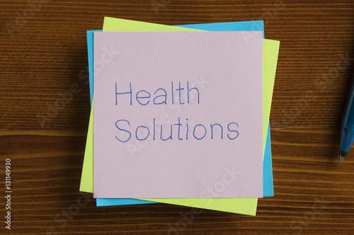 Health Solutions written on a note