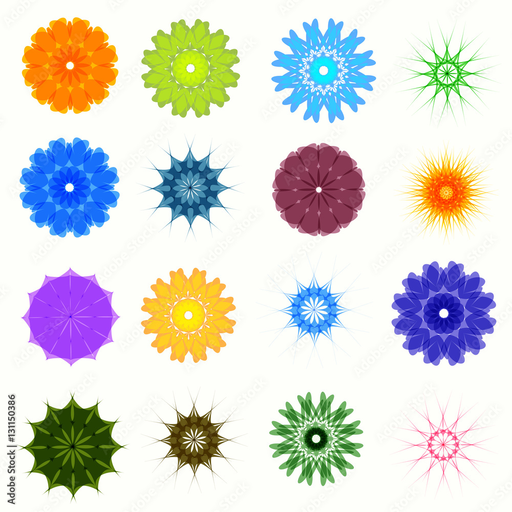 Set of round geometric ornaments. isolated on white. Set of round geometric ornaments. isolated on white.
