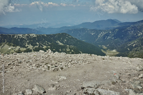 Amazing landscape from Vihren Peak, Pirin Mountain, Bulgaria