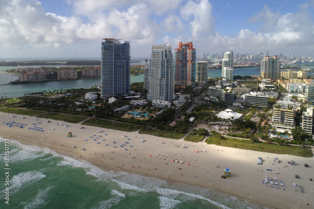 Naklejka premium Aerial photo South Pointe Miami Beach FL