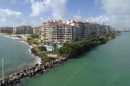 Aerial image Fisher Island Miami Beach FL