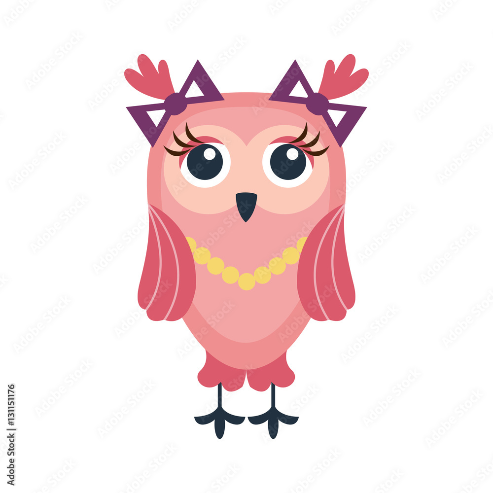 Fototapeta premium Cartoon owl vector isolated