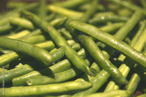 Foto green beans in a pile close up with boh keh