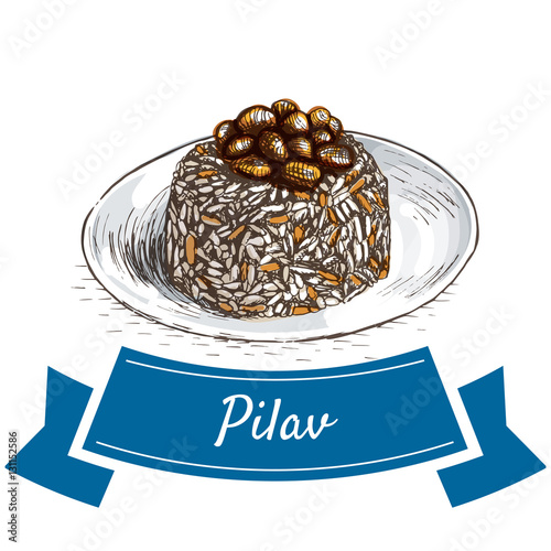 Pilav colorful illustration.