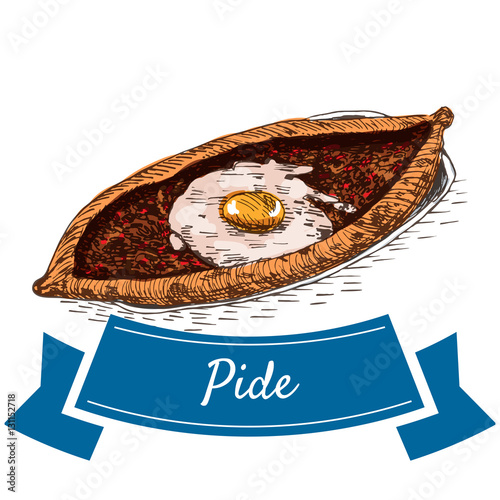 Pide colorful illustration.