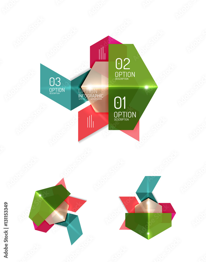 Set of abstract geometric paper graphic layouts Set of abstract geometric paper graphic layouts