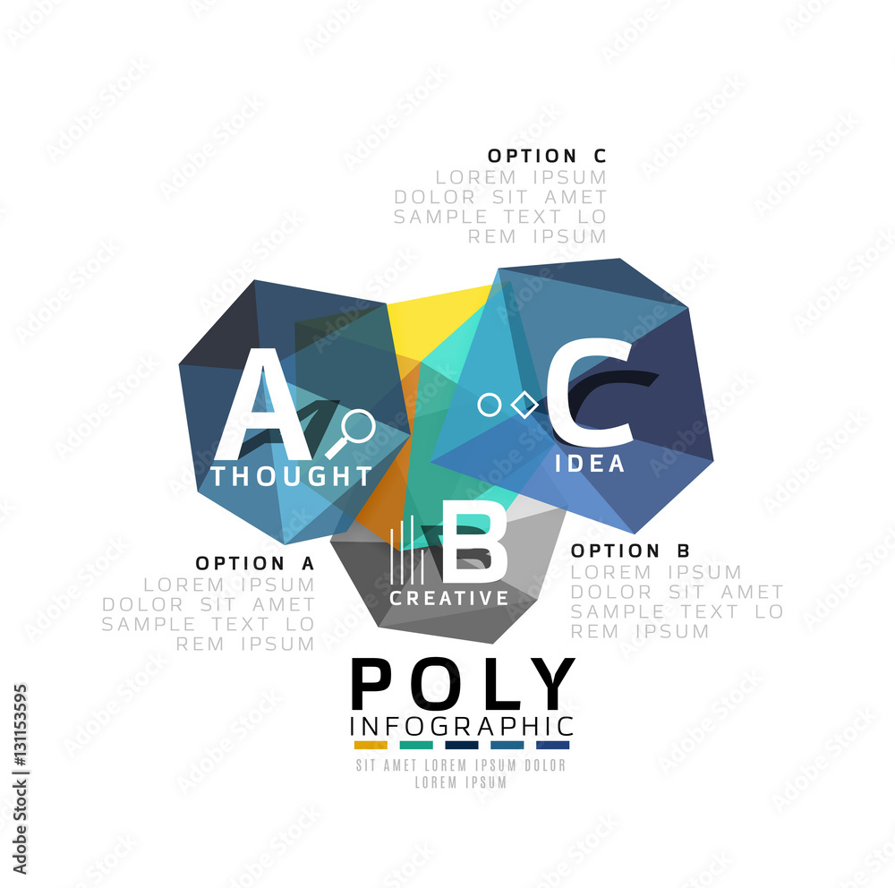 Abstract triangle low poly infographic template Abstract triangle low poly infographic template