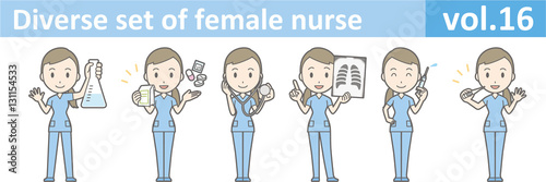 Diverse set of female nurse , EPS10 vector format vol.16