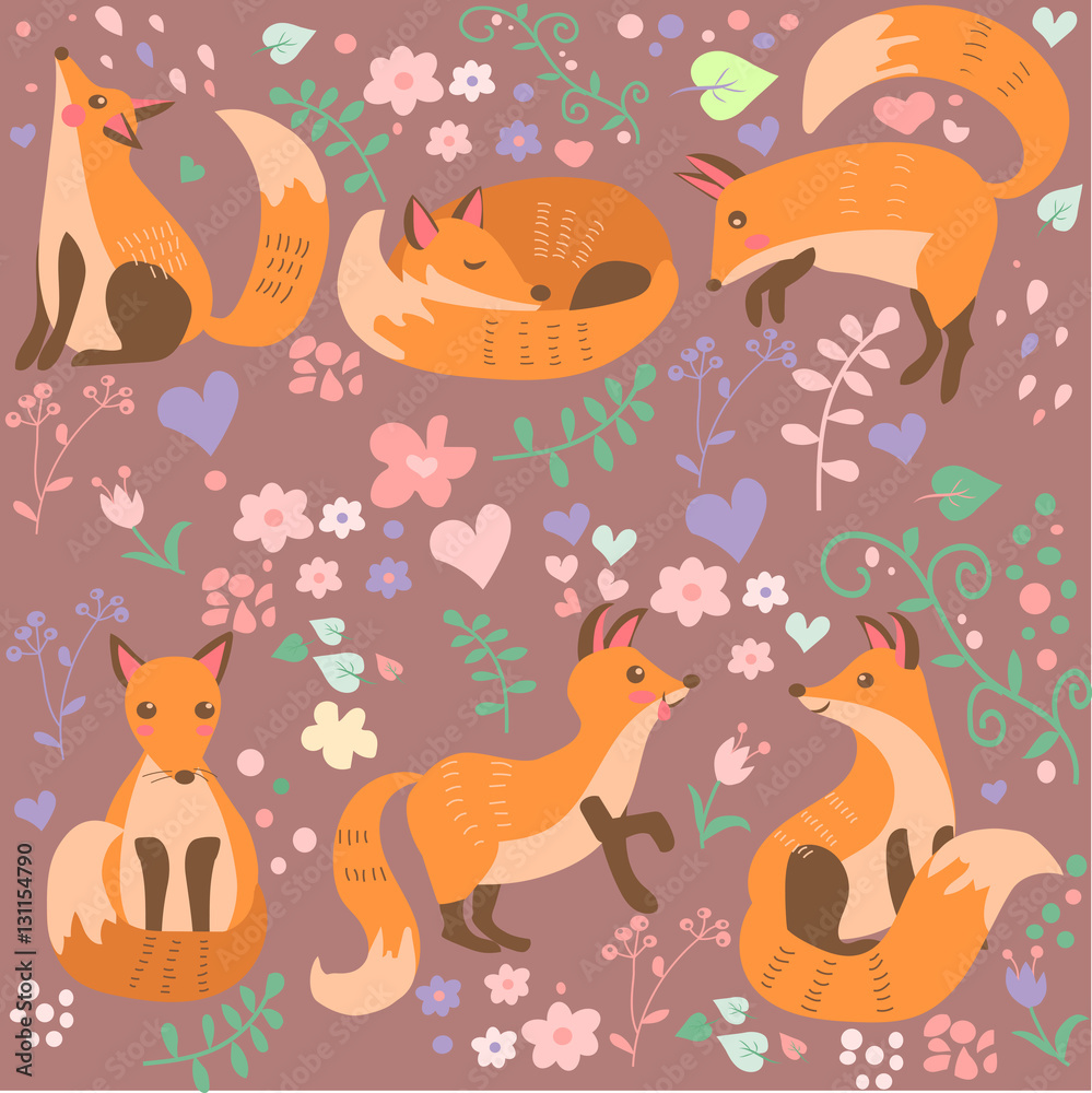 Fototapeta premium vector illustration of a cute fox