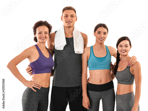 Group of sportive people on...