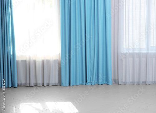 Modern curtains in living room