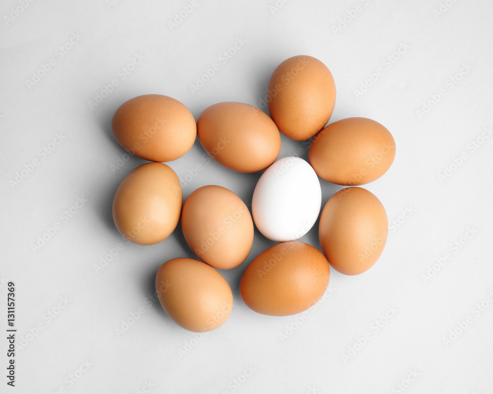 Group of eggs on light background Group of eggs on light background