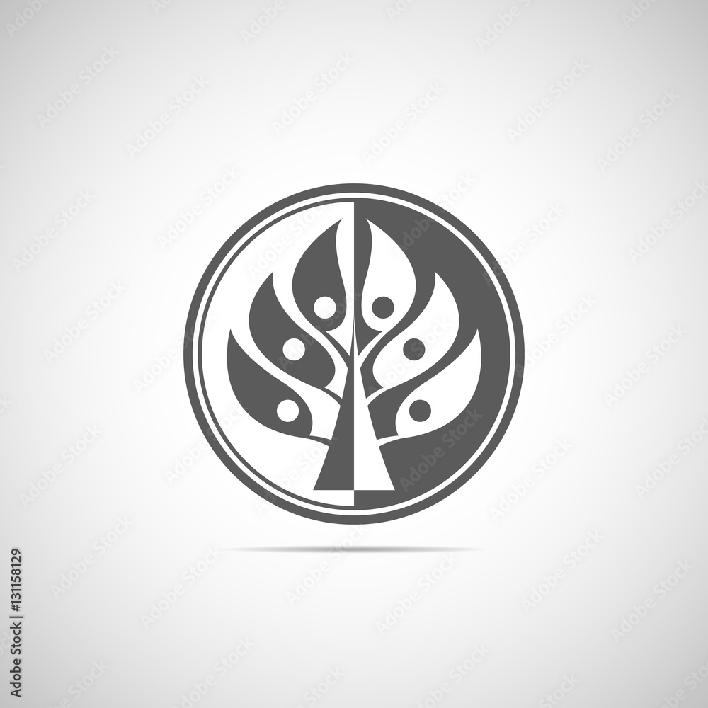 Obraz premium Abstract vector tree icon. Tree label.