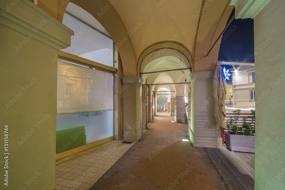 night view of ancient arcade