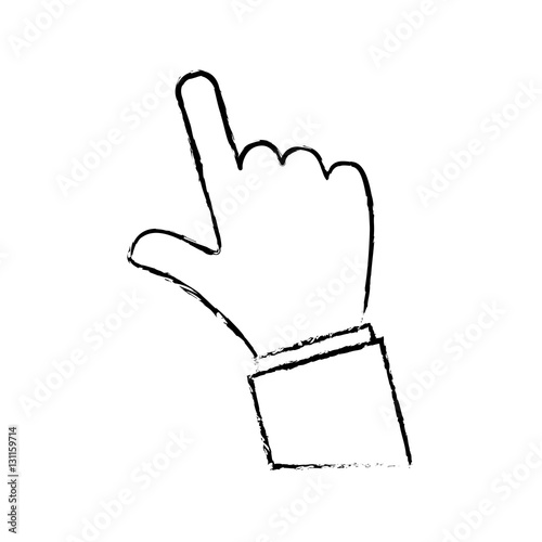 Hand with finger touching something icon vector illustration graphic