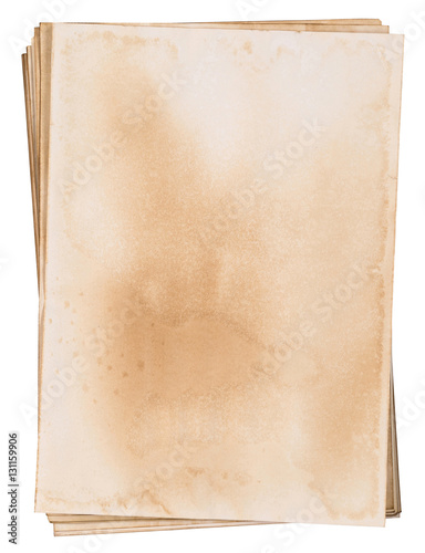 Old paper on white background