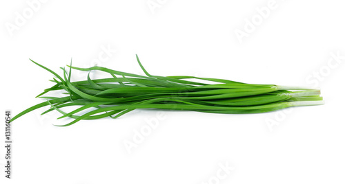 Garlic chives isolated on white background