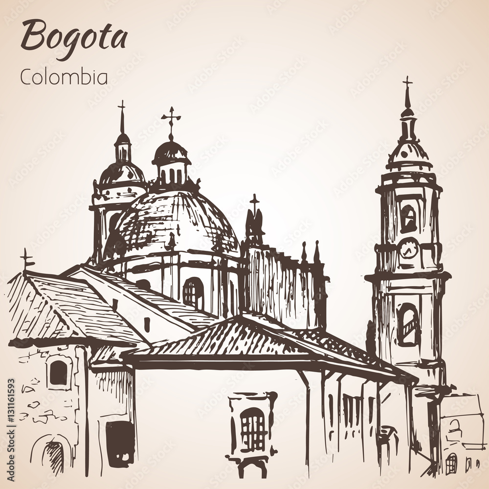 PPrimatial Cathedral of Bogota. Sketch