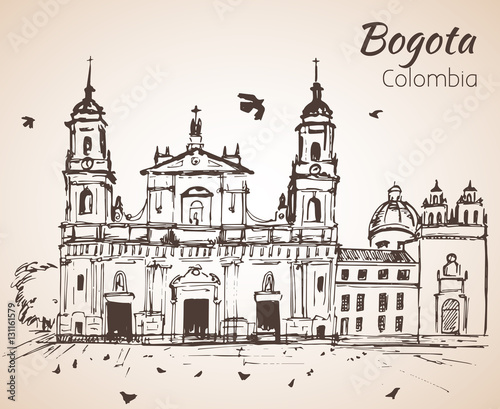 Primatial Cathedral of Bogota. Sketch