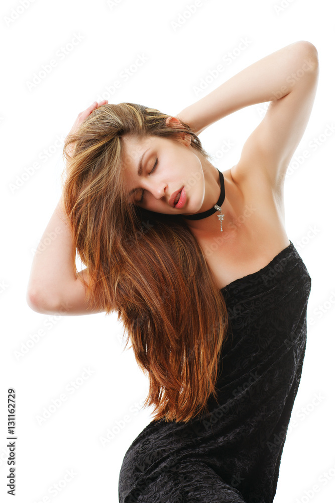 Model with long and shining hair. Model with long and shining hair.