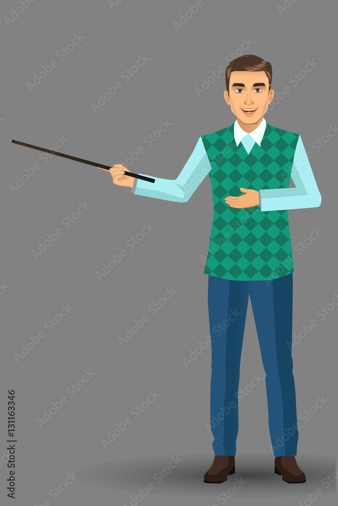 Teacher or lecturer with presentation poses, vector illustration Teacher or lecturer with presentation poses, vector illustration
