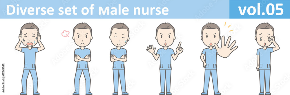 Diverse set of male nurse , EPS10 vector format vol.05 Diverse set of male nurse , EPS10 vector format vol.05